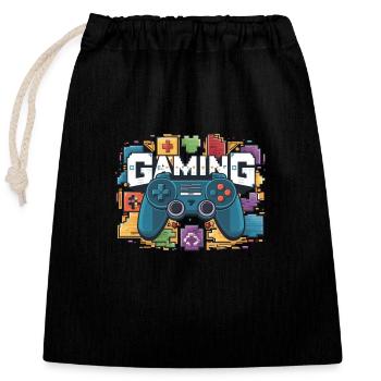 Gaming - Controllers - Closable cotton gift bag (25x30cm) - black - Front