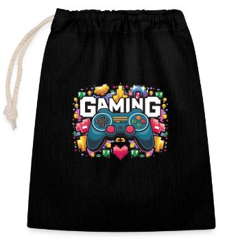 Gaming - Controllers - Closable cotton gift bag (25x30cm) - black - Front