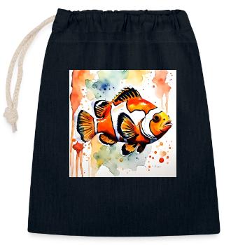 Clownfisch - Verschließbarer Geschenkbeutel aus Baumwolle (25x30cm) - Navy - Vorne