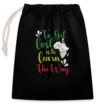 Afrique Africains - Sac cadeau en coton avec cordon (25 x 30 cm) - noir - Devant