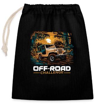 Off Road - 4x4 - All Terrain - Closable cotton gift bag (25x30cm) - black - Front