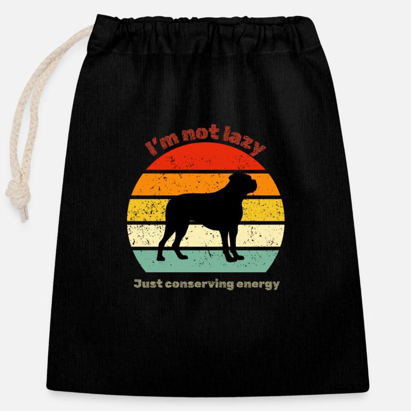 Cane Corso rétro - Sac cadeau en coton avec cordon (25 x 30 cm) - noir