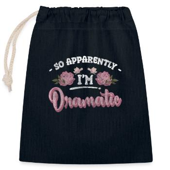 Dramaqueen female mimimi - Closable cotton gift bag (25x30cm) - navy - Front