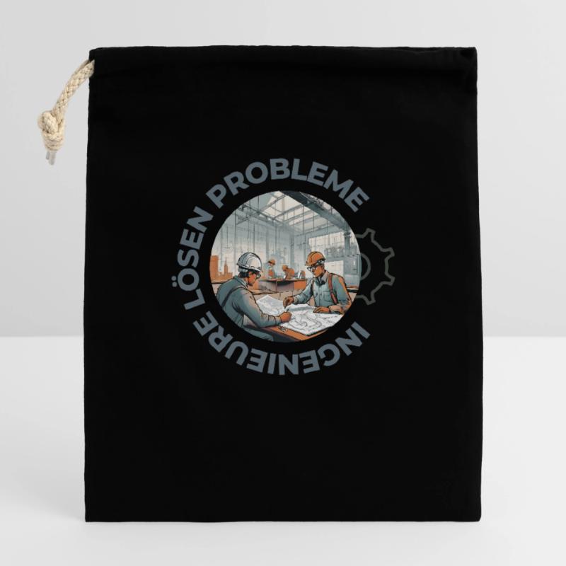 Engineers solve problems Closable cotton gift bag (25x30cm)