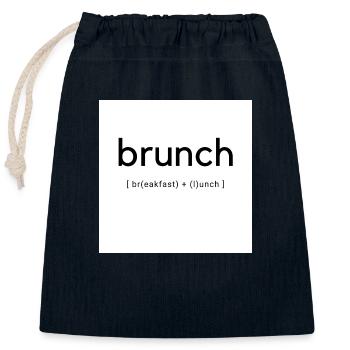 Brunch for everyone - Closable cotton gift bag (25x30cm) - navy - Front