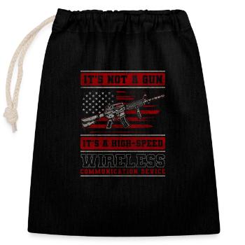 Gun Rifle Sports Club - Closable cotton gift bag (25x30cm) - black - Front
