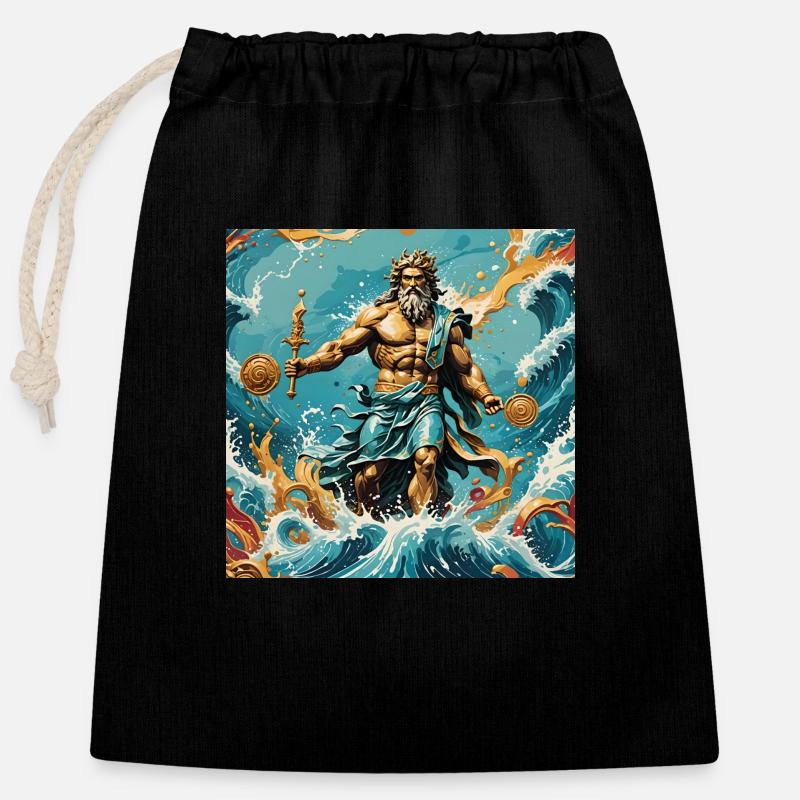 Ami de l’eau - Sac cadeau en coton avec cordon (25 x 30 cm) - noir