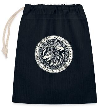 Rune Wolf Gifts - Closable cotton gift bag (25x30cm) - navy - Front