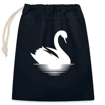 Portrait de sauvagine fier cygne - Sac cadeau en coton avec cordon (25 x 30 cm) - bleu marine - Devant