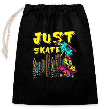 Street Art Sprayer Breakdance Painting - Closable cotton gift bag (25x30cm) - black - Front