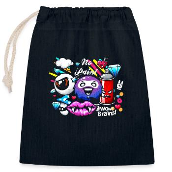 Graffiti Sprayer Boombox - Closable cotton gift bag (25x30cm) - navy - Front