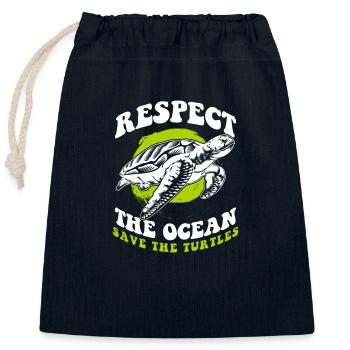 Marine Animal Welfare Aquarium Species Conservation - Closable cotton gift bag (25x30cm) - navy - Front