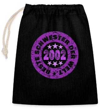 2002 - Closable cotton gift bag (25x30cm) - black - Front