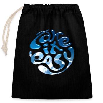 Take It Easy - Closable cotton gift bag (25x30cm) - black - Front