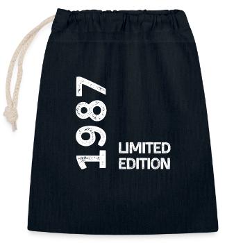 1987 Limitierte Auflage - Verschließbarer Geschenkbeutel aus Baumwolle (25x30cm) - Navy - Vorne