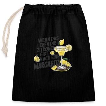 Quand la vie vous donne des citrons, faites de la margarita - Sac cadeau en coton avec cordon (25 x 30 cm) - noir - Devant