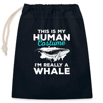 Sea Ocean Marine Life Diver - Closable cotton gift bag (25x30cm) - navy - Front