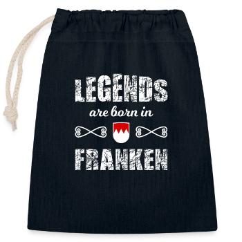 We from beautiful Franconia - Closable cotton gift bag (25x30cm) - navy - Front