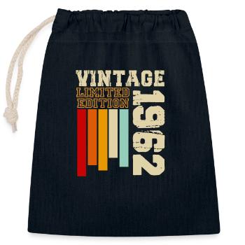 1962 - Closable cotton gift bag (25x30cm) - navy - Front