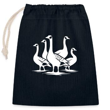 Ein Schwarm hübscher Wildgänse - Verschließbarer Geschenkbeutel aus Baumwolle (25x30cm) - Navy - Vorne