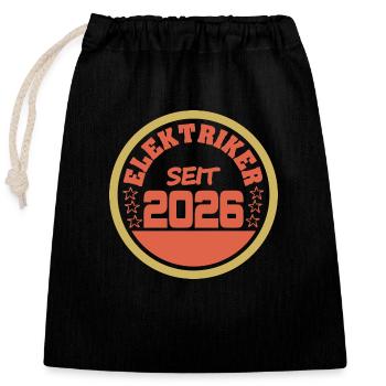Electrician 2026 - Closable cotton gift bag (25x30cm) - black - Front