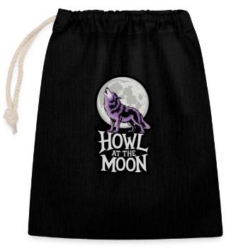 Vollmond – Howl at the Moon - Verschließbarer Geschenkbeutel aus Baumwolle (25x30cm) - Schwarz - Vorne