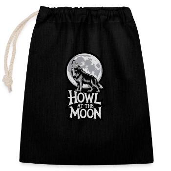 Vollmond – Howl at the Moon - Verschließbarer Geschenkbeutel aus Baumwolle (25x30cm) - Schwarz - Vorne
