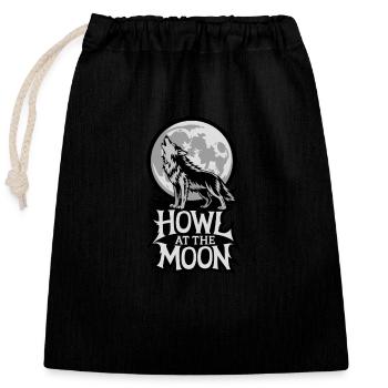Vollmond – Howl at the Moon - Verschließbarer Geschenkbeutel aus Baumwolle (25x30cm) - Schwarz - Vorne
