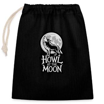 Vollmond – Howl at the Moon - Verschließbarer Geschenkbeutel aus Baumwolle (25x30cm) - Schwarz - Vorne