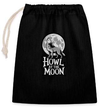 Vollmond – Howl at the Moon - Verschließbarer Geschenkbeutel aus Baumwolle (25x30cm) - Schwarz - Vorne