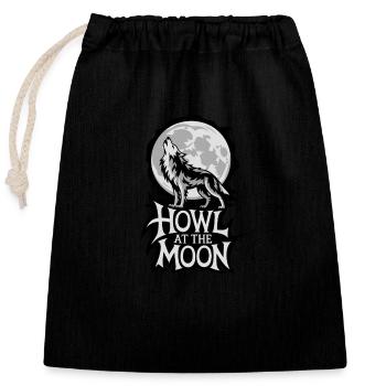 Vollmond – Howl at the Moon - Verschließbarer Geschenkbeutel aus Baumwolle (25x30cm) - Schwarz - Vorne