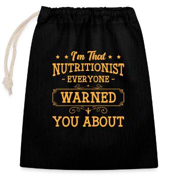 Nutrition Profession Alimentaire Figurine de rêve - Sac cadeau en coton avec cordon (25 x 30 cm) - noir - Devant
