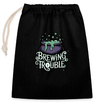 Hexenkessel – Brewing Trouble - Closable cotton gift bag (25x30cm) - black - Front