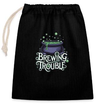 Hexenkessel – Brewing Trouble - Closable cotton gift bag (25x30cm) - black - Front