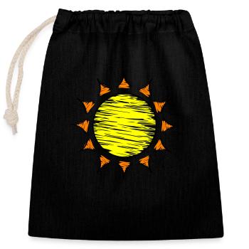 sonne 02 - Verschließbarer Geschenkbeutel aus Baumwolle (25x30cm) - Schwarz - Vorne