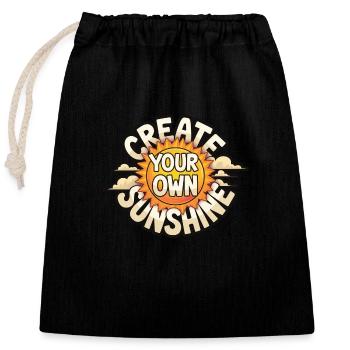 Create Your Own Sunshine – Strahlende Sonne - Closable cotton gift bag (25x30cm) - black - Front