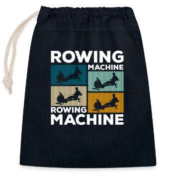 Rowing Machine Sports Endurance Rowing Training - Closable cotton gift bag (25x30cm) - navy - Front