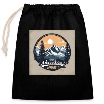 Mountain Warts - Verschließbarer Geschenkbeutel aus Baumwolle (25x30cm) - Schwarz - Vorne