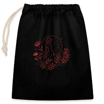 Flower Live - Closable cotton gift bag (25x30cm) - black - Front