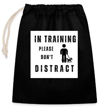 Dog training - Closable cotton gift bag (25x30cm) - black - Front