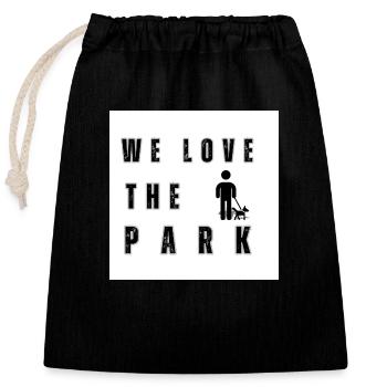 Dog park - Closable cotton gift bag (25x30cm) - black - Front