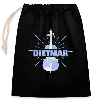 Cadeau pour Dietmar - Sac cadeau en coton avec cordon (25 x 30 cm) - noir - Devant