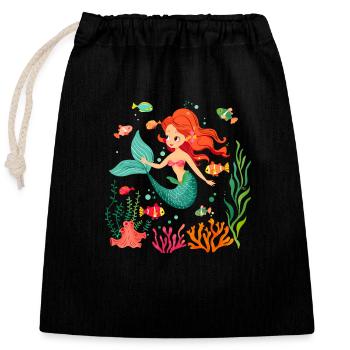 Le mythe de la sirène - Sac cadeau en coton avec cordon (25 x 30 cm) - noir - Devant