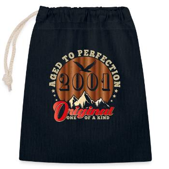 Kultiges Jubiläum 2001 - Verschließbarer Geschenkbeutel aus Baumwolle (25x30cm) - Navy - Vorne