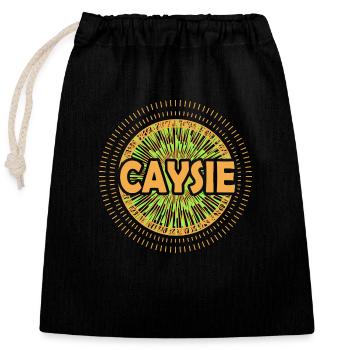 Gift idea Caysie - Closable cotton gift bag (25x30cm) - black - Front