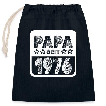 1976 - Verschließbarer Geschenkbeutel aus Baumwolle (25x30cm) - Navy - Vorne