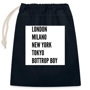 Londres, Milan, New YorkTokyo Bottrop Boy - Sac cadeau en coton avec cordon (25 x 30 cm) - bleu marine - Devant