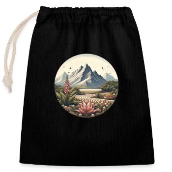 Plant (grounds) Gifts - Closable cotton gift bag (25x30cm) - black - Front
