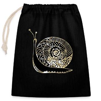 Snail - Closable cotton gift bag (25x30cm) - black - Front