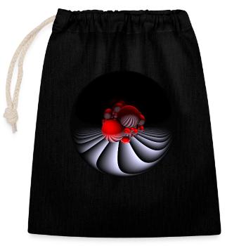 Design mit Fisheye-Kamera - Verschließbarer Geschenkbeutel aus Baumwolle (25x30cm) - Schwarz - Vorne